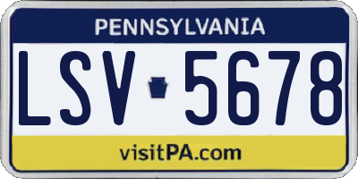 PA license plate LSV5678