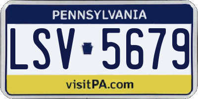 PA license plate LSV5679