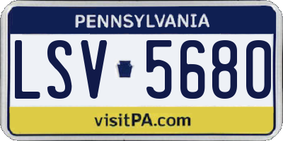 PA license plate LSV5680