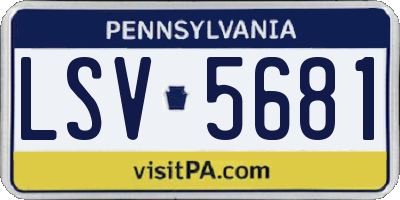 PA license plate LSV5681