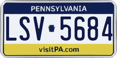 PA license plate LSV5684