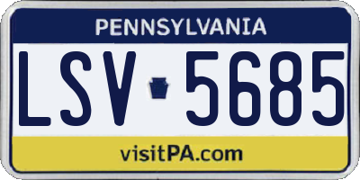 PA license plate LSV5685