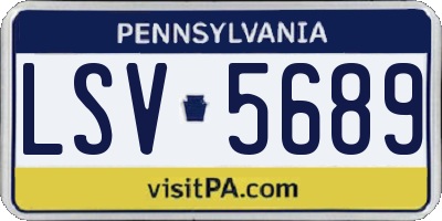 PA license plate LSV5689