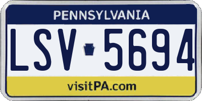 PA license plate LSV5694