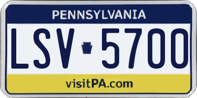 PA license plate LSV5700