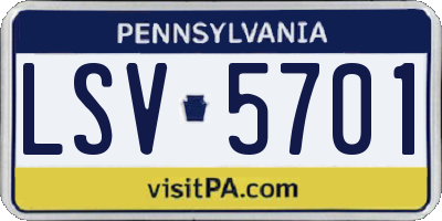 PA license plate LSV5701