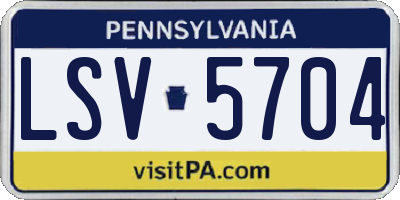 PA license plate LSV5704