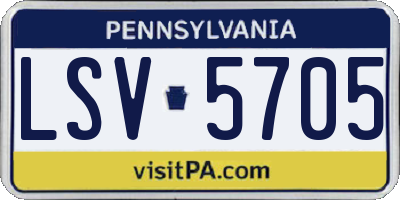 PA license plate LSV5705
