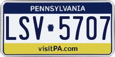 PA license plate LSV5707