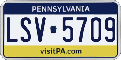 PA license plate LSV5709
