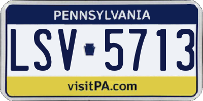 PA license plate LSV5713