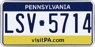 PA license plate LSV5714