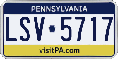 PA license plate LSV5717