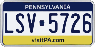 PA license plate LSV5726