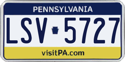 PA license plate LSV5727