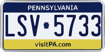 PA license plate LSV5733