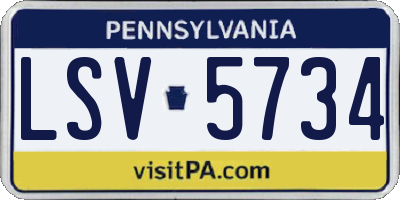 PA license plate LSV5734