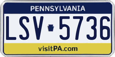 PA license plate LSV5736