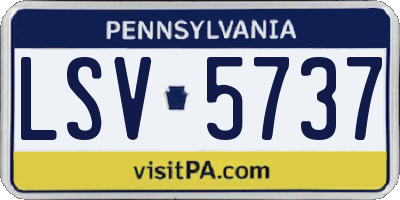 PA license plate LSV5737
