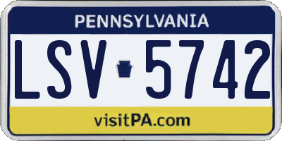 PA license plate LSV5742