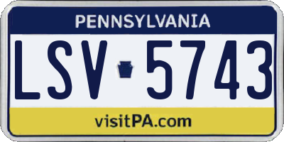 PA license plate LSV5743