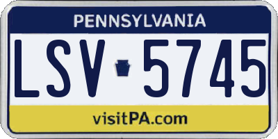 PA license plate LSV5745