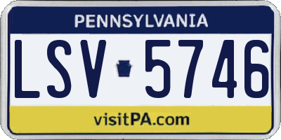 PA license plate LSV5746