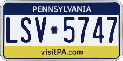 PA license plate LSV5747