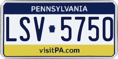 PA license plate LSV5750