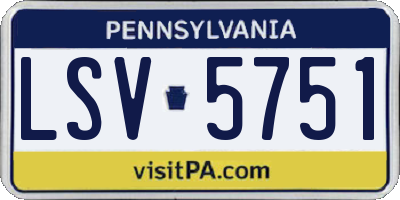 PA license plate LSV5751
