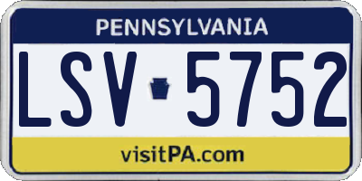 PA license plate LSV5752