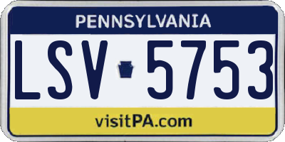 PA license plate LSV5753