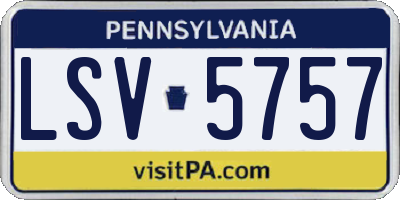 PA license plate LSV5757