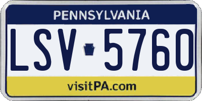 PA license plate LSV5760