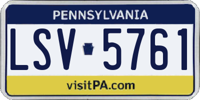PA license plate LSV5761