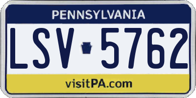 PA license plate LSV5762