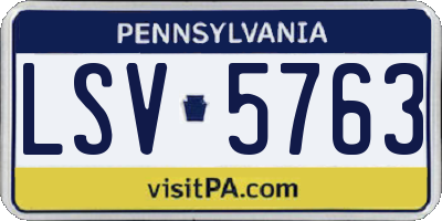 PA license plate LSV5763