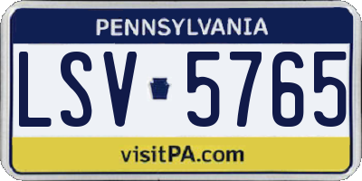 PA license plate LSV5765