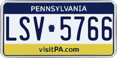 PA license plate LSV5766