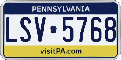 PA license plate LSV5768