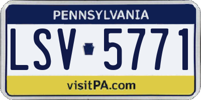 PA license plate LSV5771