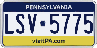 PA license plate LSV5775