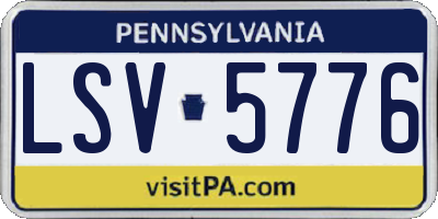 PA license plate LSV5776