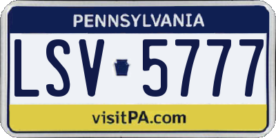 PA license plate LSV5777