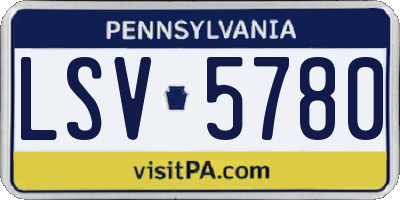 PA license plate LSV5780