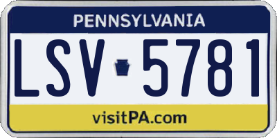 PA license plate LSV5781