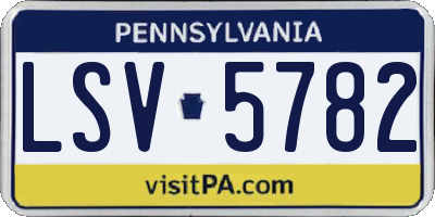 PA license plate LSV5782