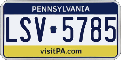 PA license plate LSV5785