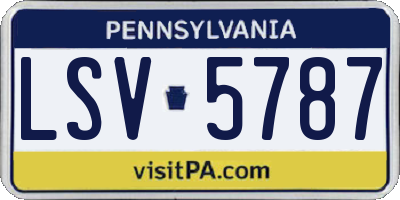 PA license plate LSV5787