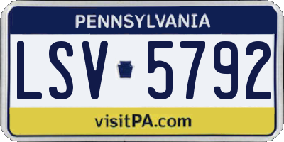 PA license plate LSV5792